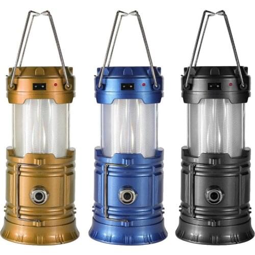 LED Camping Lantern, Portable Solar and Rechargeable Lantern Flashlight Collapsible Light for Daily/Camp/Hiking/Night Fishing