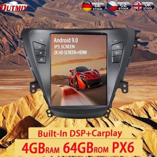 Vertical IPS Screen Tesla Android 9.0 PX6 4+64GB Car Radio GPS Navigation For Hyundai Elantra 2011-2013 Multimedia Player 2K DSP