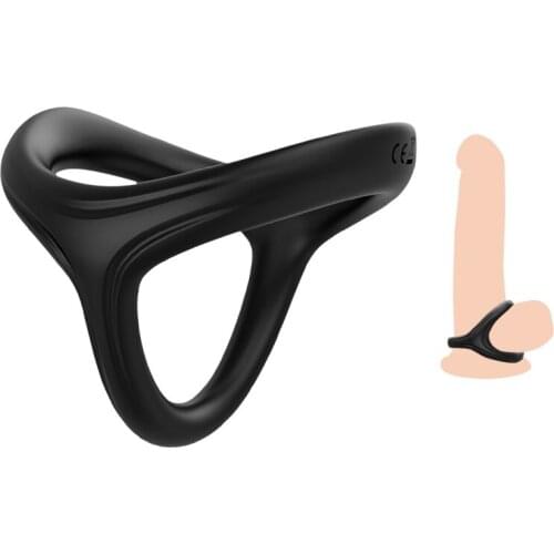 Top quality elasticity male silicone penis lock cock ring ball stretcher BDSM erection ejaculation sex toy for man