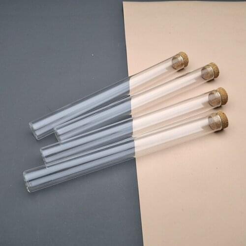 10pcs/lot Laboratory18x180mm Clear Flat Bottom Glass Test Tube with Cork, Wedding Vial, Thicken Glass Tubes
