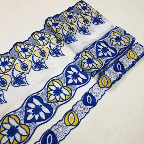 5+5+5 Yards Embroidered Ribbon For Crafts 100% Cotton For Dresses DIY Sewing Decoration Laces Trim Accessories Lace Fabrics