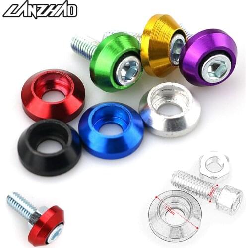6mm Thread Diameter Motorcycle License Plate Frame Screws Bolts Caps Mounting Accessories for Honda Yamaha Kawasaki Piaggio BMW