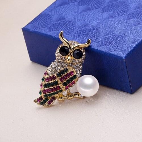 Owl Shape Brooch Pin Mountings Base Findings Accessories Jewelry Settings Parts for Pearls Beads Jade Crystals Agate Coral