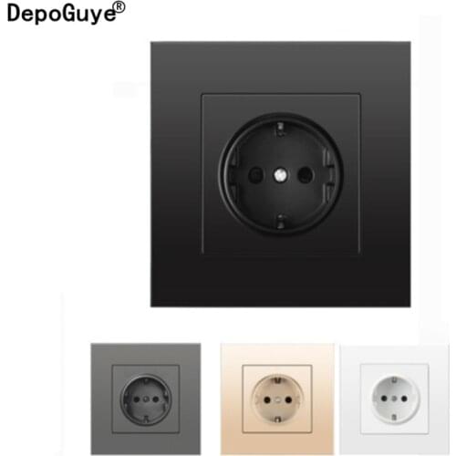 Depoguye EU standard electrical wall adapter charging wall German plug socket power socket, 16A, PC panel, home bedroom socket