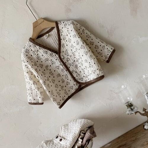 Baby full print bear coat 2021 spring and Autumn New Korean fashion net red baby cardigan small coat toddler jacket