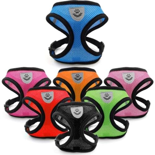 Breathable Small Dog Pet Harness and Leash Set Puppy Cat Vest Harness Collar For Bulldog Chihuahua Pug Bulldog Cat arnes perro