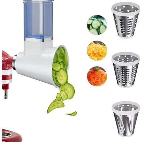 Electric Cheese Grater Accessories for KitchenAid Stand Mixer Slicer/Shredder Attachment with 3 Blades