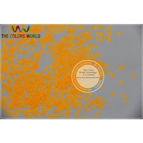 FN-4 Solvent Resistant Neon Orange Color Butterfly Bowknot Shape Glitter for Nail Polish and DIY decoration 1Pack =50g