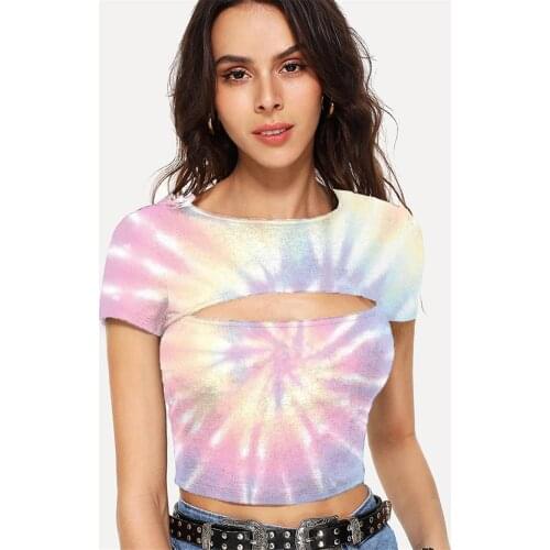 Somepet Tie Dye T shirt Women Dizziness Tshirts Casual Colorful Shirt Print Art T-shirts 3d Womens Clothing Summer Fashion Style