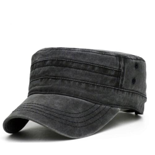 Washed Denim Black Cap For Men Cotton Flat Hat Outdoor Casual Dad Hats Adjustable Women Baseball Caps Male 56-60cm