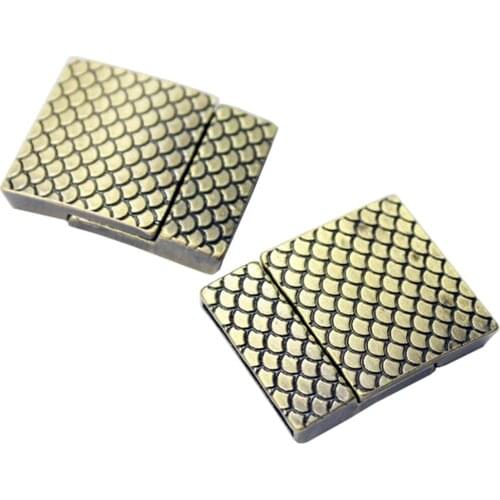 Aaazee 2 Sets 19mmx3mm Hole Bronze Snake Skin Pattern Magnetic Clasp