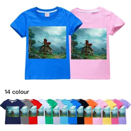 Fashion Kids T-shirt for Girls Raya and The Last Dragon Summer Short Sleeve Cotton Tshirt Boy Tops O-neck Tees Children Clothes