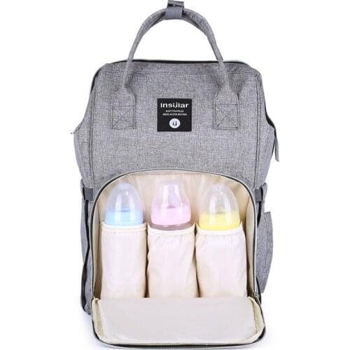 Women Mommy Fashion Diaper Bags 2021 New Style Mother Ladies Diaper Bag Backpack With Baby Changing Bed Multi-function Bag Set