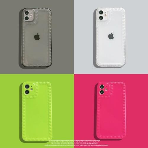 Candy Color Bear Soft Silicone Phone Case For iPhone 12 11 Pro XS Max X XR 6 7 8 Plus SE 2020 Straight Edge Back Cover Cases