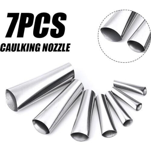Durable 7pcs Stainless Steel Caulking Finisher Nozzle Applicator Sealant Finishing Tool For Countertops Windows