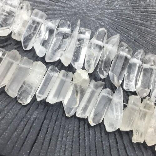 Natural White Crystal Original Stone Ore Irregular Column Pendant Long Tooth for charms Jewelry Making DIY Necklace Accessories