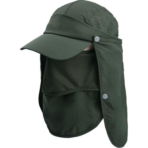 Wholesale Foldable Outdoor Climbing Fisherman Hat UV Protection Fishing Sun Hat Sunshade Hat Big Eaves Adjustable Hat Man Cap