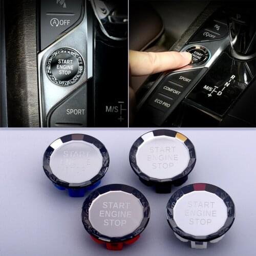 Plastic Car Crystal Style Engine Start Stop Button Cover Cap Decor Fit For BMW 3Ser 8Ser G20 G28 Z4 X5 X7