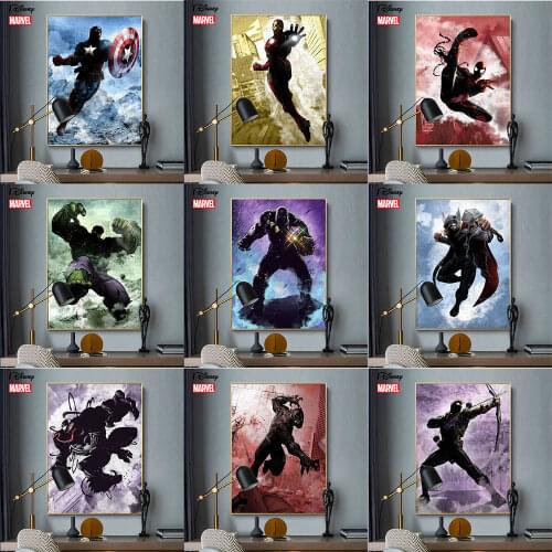 Disney Marvel Avenge Captain America Spiderman Posters and Prints Canvas Painting On the Wall Art Pictures for Room Home Decor