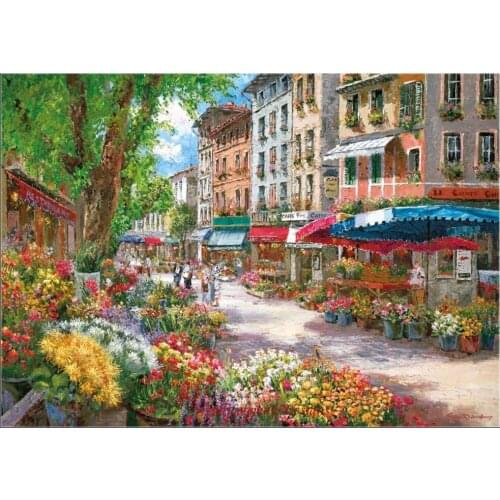 Needlework for embroidery DIY DMC High Quality - Counted Cross Stitch Kits 14 ct Oil painting - Paris Flower Market