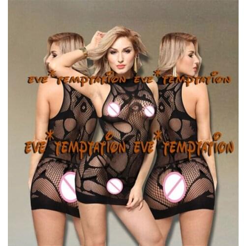 Sexy Fishnet Lingerie Babydoll hot erotic perforate Underwear Sleepwear Chemises Nightgown Nightgowns Sex Products moonight A262