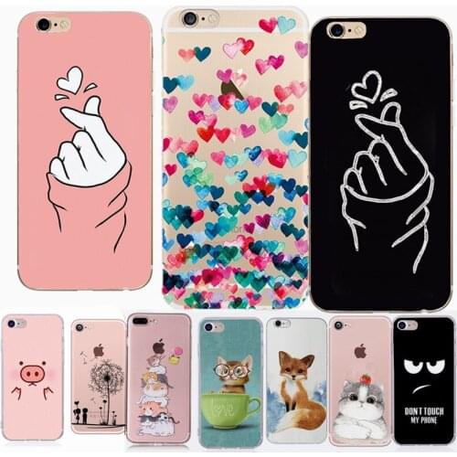 Cute Case on For Coque iphone SE 2020 Case Soft TPU Back Cover For iphone 6 6S 7 8 Plus 5s iphone XR XS Max Case Cover Funda