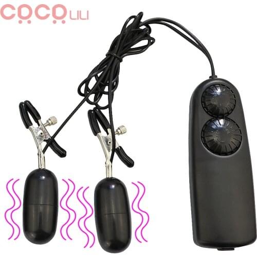 Nipple Vibrator Nipple Clamps Breast Massage Clitoris Stimulator Clip Vibrating Egg Sex Toys for Women Female Masturbation