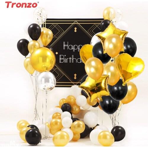 Tronzo Happy Birthday Balloons 14pcs Rose Gold Foil Balloons Wedding Happy Birthday Party Balloons Party Decorations Supplies
