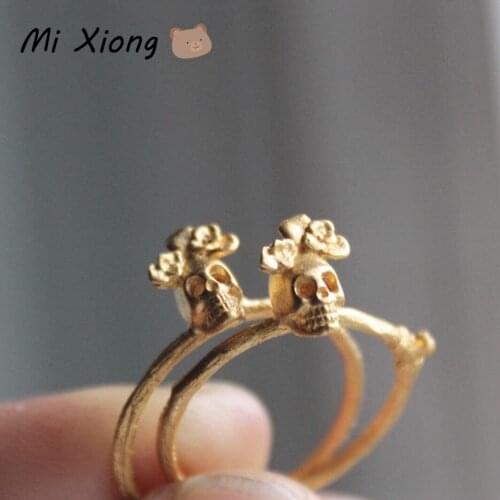 Mi Xiong Real 925 Sterling Silver Womens Rings Unique Skull Trendy Luxury Fine Jewelry Classic Party Romantic Interesting Charm