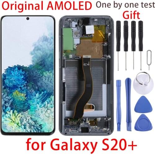 6.7″ For Samsung Galaxy S20 Plus Ultra Original LCD Screen and Digitizer Full Assembly with Frame for Galaxy Galaxy S20 Plus