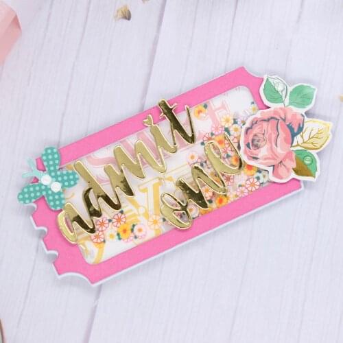 ZLDECOR Ticket Shaker Bag Topper Metal Cutting Dies Stencils for DIY Scrapbooking Decorative Embossing DIY Paper Cards