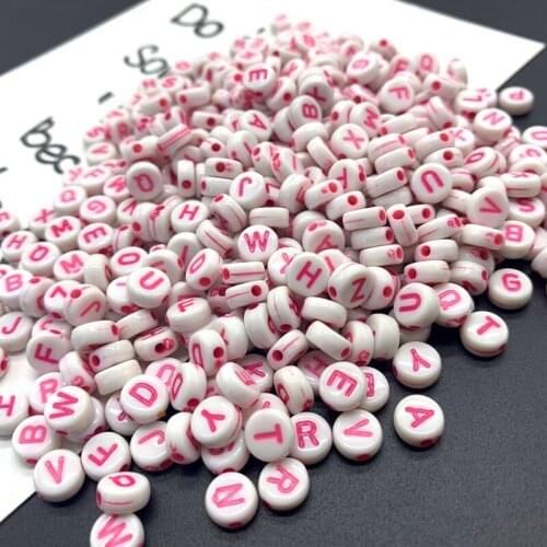 100pcs 6mm Mix Letter Beads Round Alphabet Beads Acrylic Beads DIY Jewelry Making For Bracelet Necklace Accessories#10