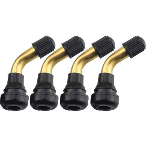 4pcs Stem Caps Right Angle Rubber Snap-in Brass Tire Motorcycles Tyre s Stem 90 Degree Electrombiles