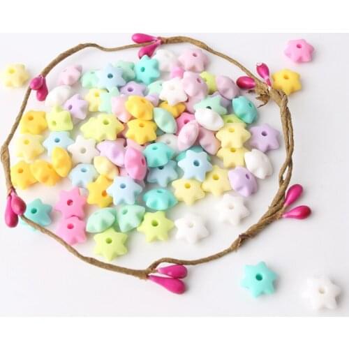 Bite Bites BPA Free 40PCS Silicone Beads Little StarSafe And Natual Chewable Nursing Necklace DIY Nurse Gift Baby Teether
