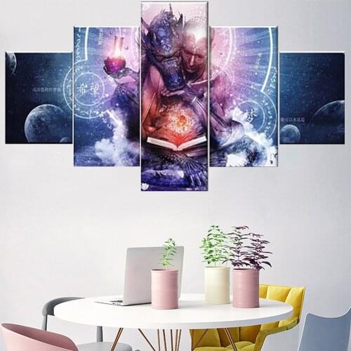 5 Pieces Wall Art Canvas Painting Animation Figure Poster Modern Home Living Room Decoration Modular Pictures Framework