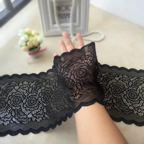 5yards/lot Width 18CM ,Black Elastic lace stretch, Sewing Craft DIY Dress Shirt Apparel Fabrics
