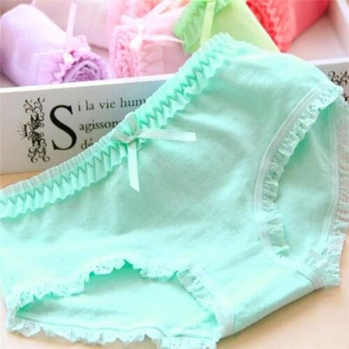 7 Pcs Cotton Underwear for Girls 2018 New Children Soft Panties Teenages Candy Color Briefs SQ-029-7P