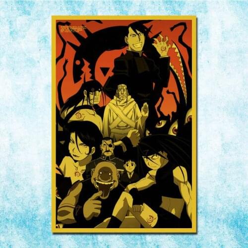 Anime Fullmetal Alchemist Edward Elric Roy Vintage Posters Art Silk Poster Canvas Retro Print For Home Room Decor Decoration-013