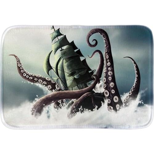 Home Door Mat Decor With Kraken Pirate Of Caribbean Indoor Soft Bathroom Doormat For Home Office Bedroom Short Plus Fabric