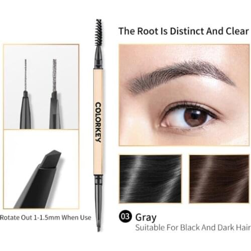 Double Head Eyebrow Pencil With Brush Waterproof Long-lasting Easy to Apply for Beginner Eyebrow Makeup Pen Cosmetic Women TSLM2