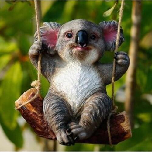 SIMULATION ANIMAL PANDA KOALA COLOPHONY CRAFTS EUROPEAN STYLE COURTYARD DECORATION TREE HANG ACT THE ROLE OFING G1056