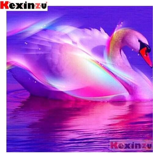 Kexinzu Full 5D DIY Square Diamond Painting"Red swan"3D Embroidery Cross Stitch Rhinestone Mosaic Home Decor Gift Xy0551