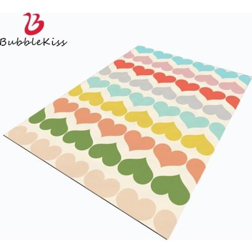 Bubble Kiss 2020 European Style Colorful Art Heart Pattern Carpets Non-Slip Home Kids Room Bedroom Decor Area Rugs Floor Mat