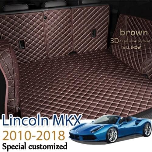 Leather Car Trunk Mat For Lincoln MKX 2010-2018 Cargo Liner Accessories Interior Boot