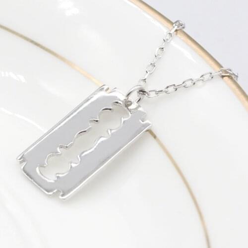 925 Sterling Silver Pendant Necklace Hollow Geometric Rectangle Necklace Chain Trendy Style for Women Men Party Jewelry Gift