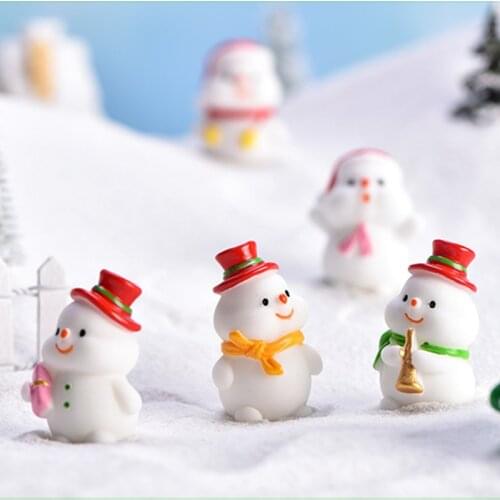 Snowman Micro Landscape Ornaments Christmas Decoration for Home Kids Room Decor Snow Santa Sea Lion Christmas Decorations 2021