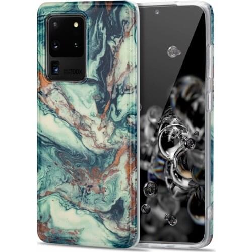 For Samsung Galaxy S20 FE Ultra Plus Note 20 10 S10 S9 5G Case Marble IMD Shockproof Anti-scratch Soft Silicone Back Cover Funda