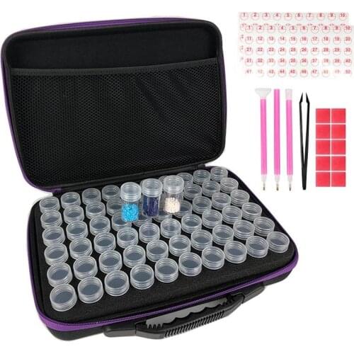 New Diamond Painting Tools Accessories Storage Bag Carry Case Container Storage Box 60 Bottles diamant painting Hand Bag Tool