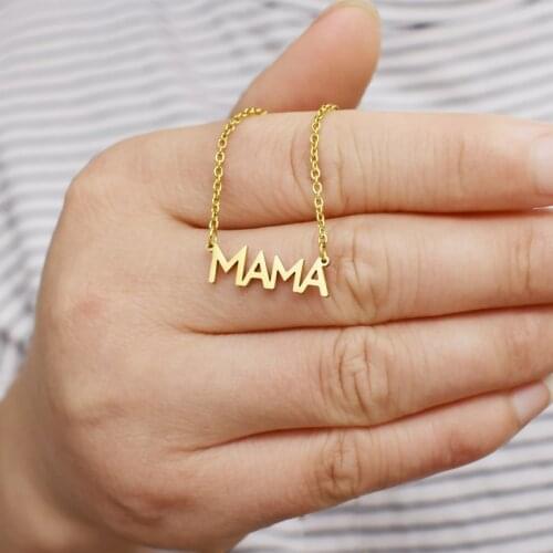New Mama Mother Necklace English Letters Family Stainless Steel Accessories