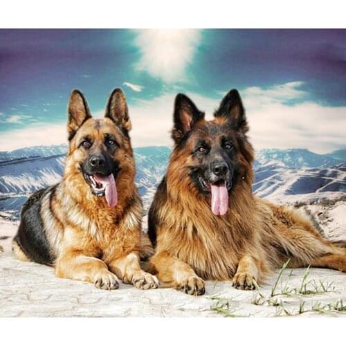 Full Square / Round 5D Diamond Painting German Shepherd mosaic Diamond Embroidery picture of rhinestones Decoration gift GH381
